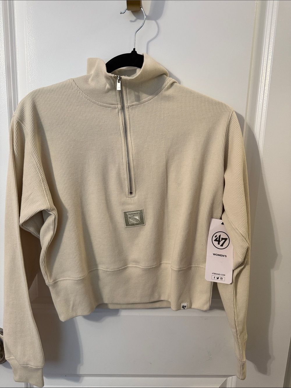 47 Women's New York Rangers Ribbed Half-Zip Pullover - Cream